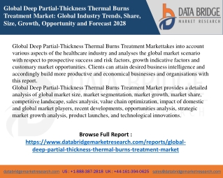 Global Deep Partial-Thickness Thermal Burns Treatment Market