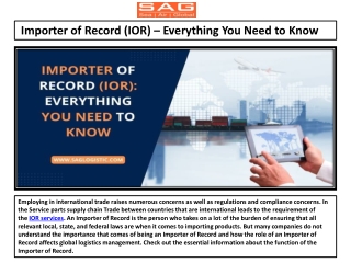 Importer of Record (IOR) – Everything You Need to Know