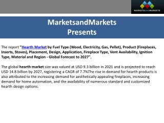 Hearth Market by Fuel Type (Wood, Electricity, Gas, Pellet) by  2027