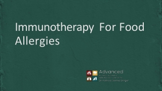 Immunotherapy For Food Allergies