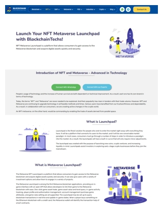NFT Metaverse Launchpad Development Services