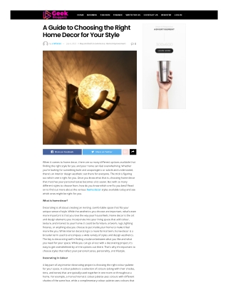 Choose the Right Home Decor for Your Style