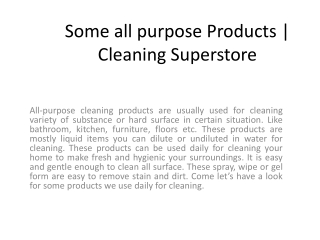 Some all purpose Products - Cleaning Superstore