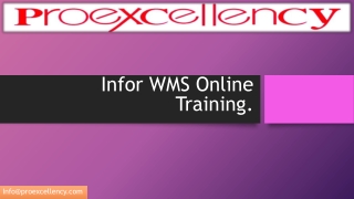 Proexcellency provides Infor WMS online Training.