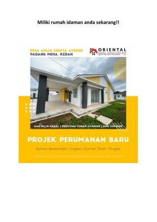 Miliki rumah idaman anda sekarang