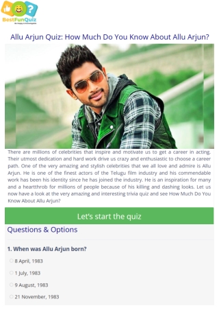 How Much Do You Know About Allu Arjun