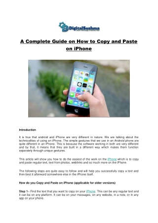 A Complete Guide on How to Copy and Paste on iPhone