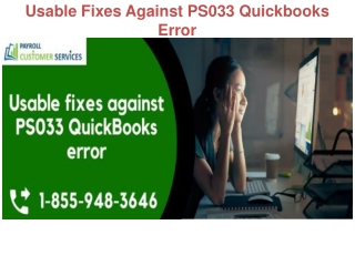 Usable Fixes Against PS033 Quickbooks Error