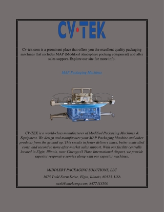 MAP Packaging Machines | Cv-tek.com