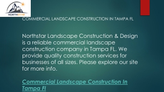 Commercial Landscape Construction In Tampa Fl  Nslcd.com