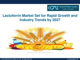 Lactoferrin Market Set for Rapid Growth and Industry Trends by 2027