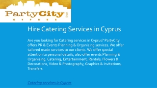 Hire Catering Services in Cyprus