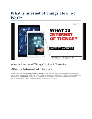 What is Internet of Things  How IoT Works