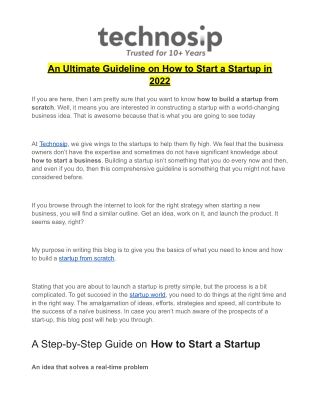 An Ultimate Guideline on How to Start a Startup in 2022