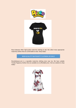 High-quality maternity clothing on sale