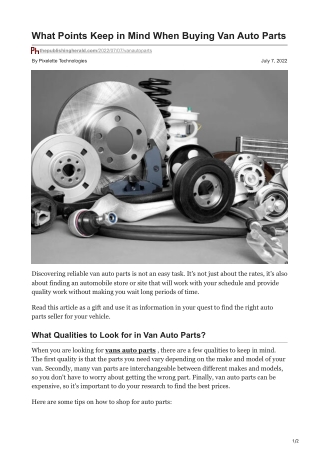 thepublishingherald.com-What Points Keep in Mind When Buying Van Auto Parts