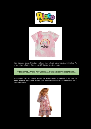The best platform for wholesale womens clothes in the Usa