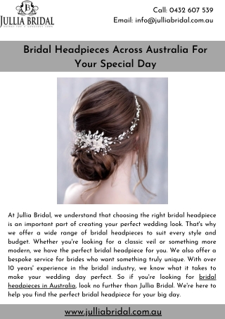 Bridal Headpieces Across Australia For Your Special Day