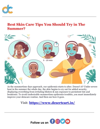 Best Skin Care Tips You Should Try in The Summer?
