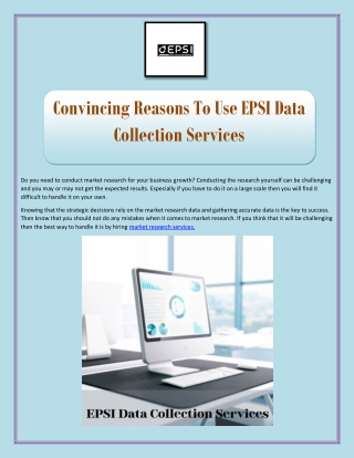 Convincing Reasons To Use EPSI Data Collection Services