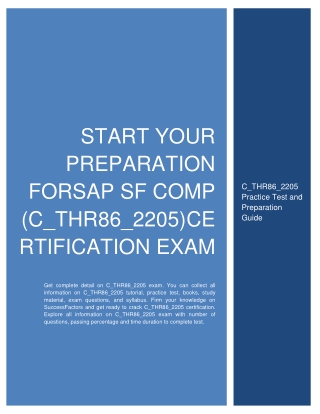 Start Your Preparation for SAP SF Comp (C_THR86_2205) Certification Exam