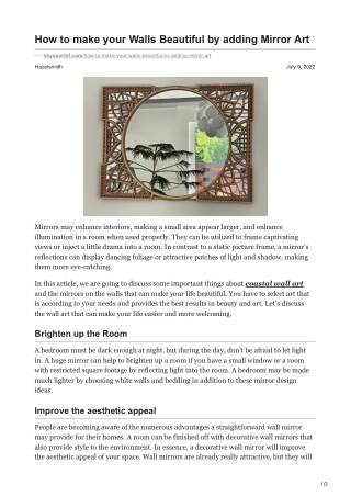 skysportsf.com-How to make your Walls Beautiful by adding Mirror Art