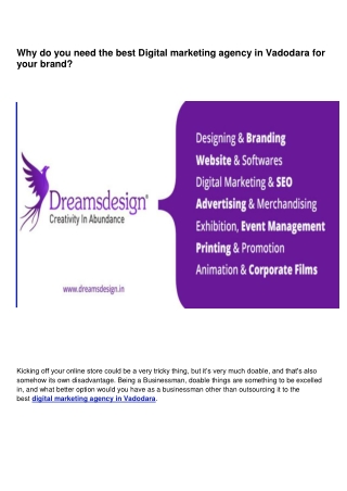Why do you need the best Digital marketing agency in Vadodara for your brand ?