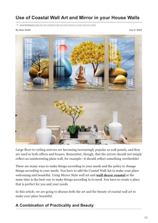 yourtechguru.co-Use of Coastal Wall Art and Mirror in your House Walls