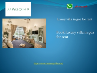 Book luxury villa in Goa for rent