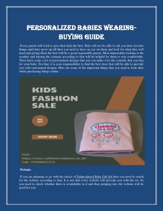 Personalized babies wearing- buying guide