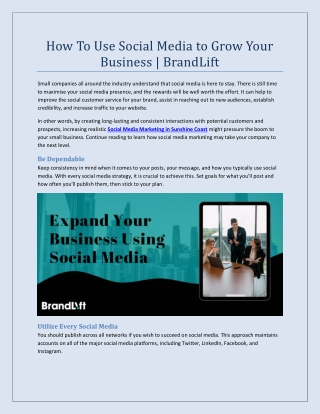 How To Use Social Media to Grow Your Business | BrandLift