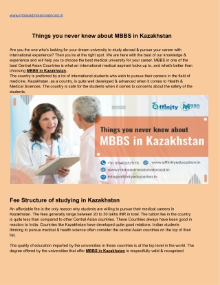 Things you never knew about MBBS in Kazakhstan