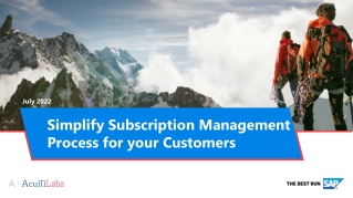 Simplify Subscription Management Process for your Customers