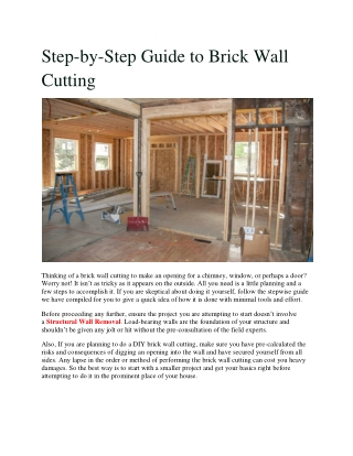 Step-by-Step Guide to Brick Wall Cutting