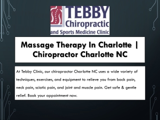 Massage therapy in Charlotte | Chiropractor Charlotte NC