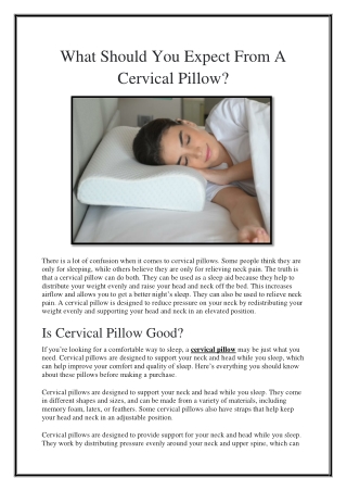 What Should You Expect From A Cervical Pillow