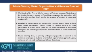 Private Tutoring Market Opportunities and Revenue Forecast 2027