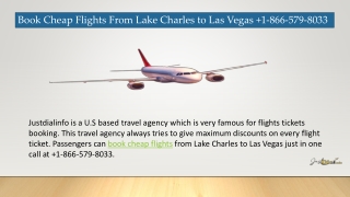 Book Cheap Flights From Lake Charles to Las Vegas  1-866-579-8033