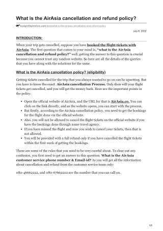 What is the AirAsia cancellation and refund policy