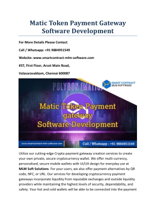 Matic token payment gateway software development (1)