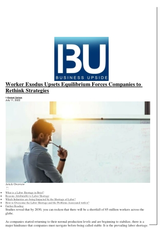 Worker Exodus Upsets Equilibrium Forces Companies to Rethink Strategies