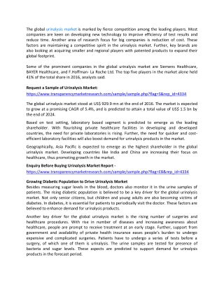 Urinalysis Market Set to Record Exponential Growth by 2024