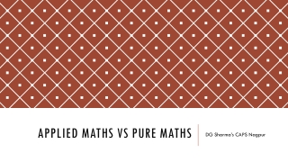 Applied Mathematics vs Pure Mathematics