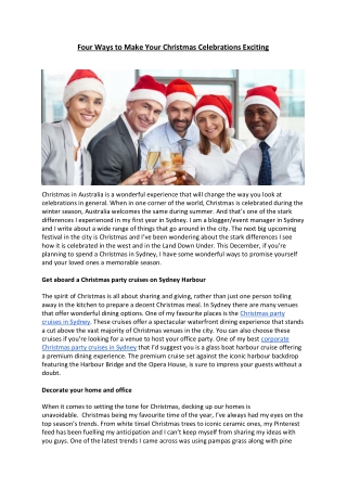 Four Ways to Make Your Christmas Celebrations Exciting