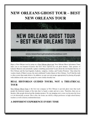 NEW ORLEANS GHOST TOUR – NEW ORLEANS TOUR