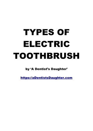 Types of Electric Toothbrush