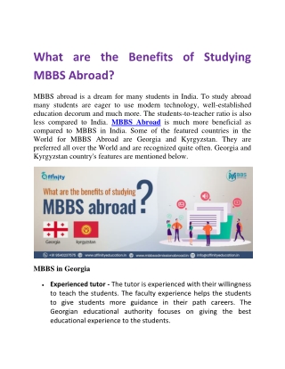 What are the Benefits of Studying MBBS Abroad?