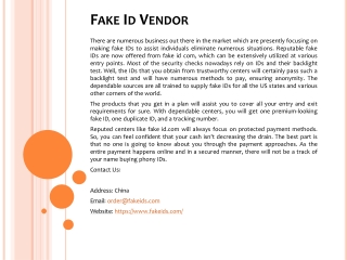 Fake Id Vendor