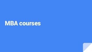 MBA Courses