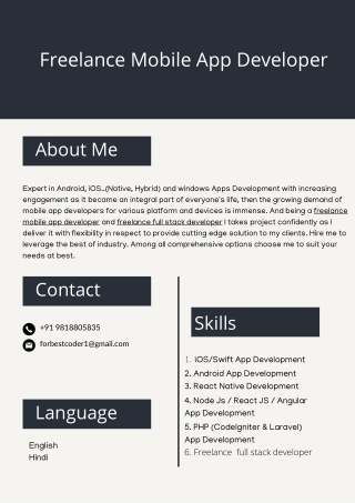Freelance full stack developer in USA
